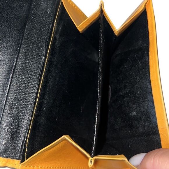 Yves Saint Laurent Yellow Leather Embossed Bifold Wallet - Picture 10 of 12